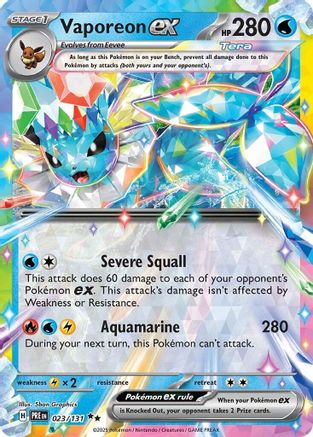 Vaporeon ex - 023/131  - Holofoil - Double Rare