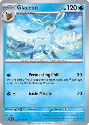 Glaceon - 025  - Reverse Holofoil - Rare