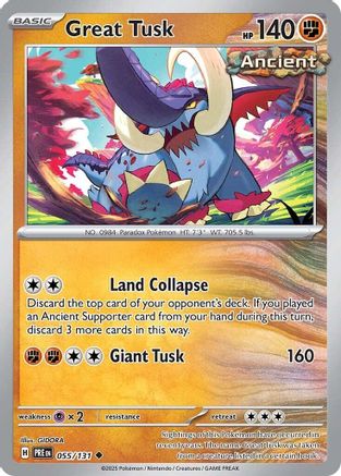Great Tusk - 055  - Reverse Holofoil - Uncommon