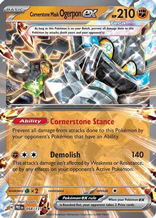 Cornerstone Mask Ogerpon ex - 058/131  - Holofoil - Double Rare