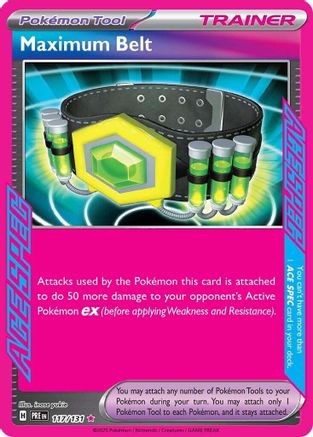 Maximum Belt 117/131  - Holofoil SV Prismatic Evolutions - ACE SPEC Rare