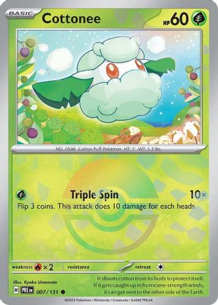 Cottonee (Poke Ball Pattern) - 007  - Holofoil - Common