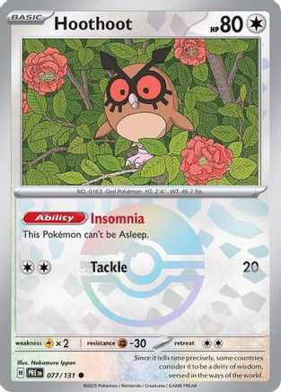 Hoothoot (Poke Ball Pattern) - 077  - Holofoil - Common