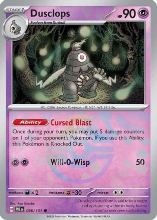 Dusclops (Master Ball Pattern) - 036  - Holofoil - Common