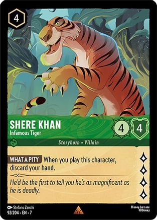 Shere Khan (Infamous Tiger) - 92/204 - Rare (Foil)