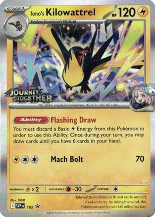 Iono's Kilowattrel (Prerelease) 182 - Holofoil - Promo
