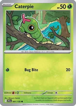 Caterpie 001  - Reverse Holofoil SV09 Journey Together - Common