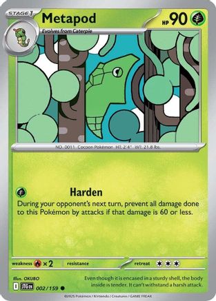Metapod 002  - Reverse Holofoil SV09 Journey Together - Common