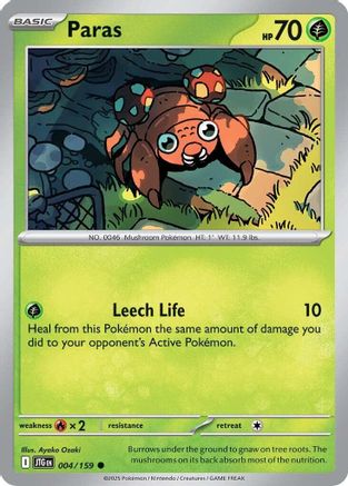 Paras 004  - Reverse Holofoil SV09 Journey Together - Common