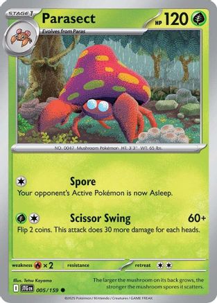 Parasect 005  - Reverse Holofoil SV09 Journey Together - Common