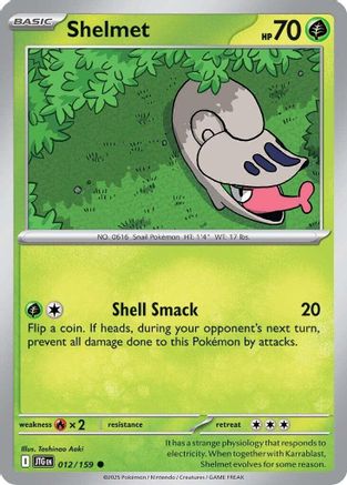 Shelmet 012  - Reverse Holofoil SV09 Journey Together - Common