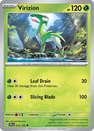 Virizion 015  - Reverse Holofoil SV09 Journey Together - Uncommon