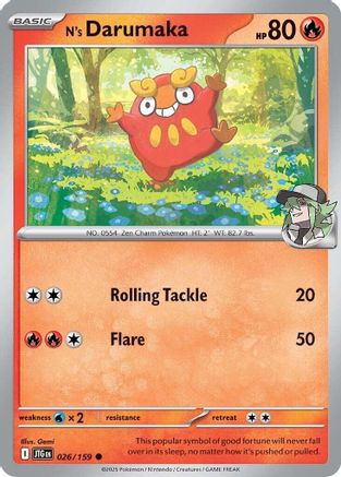 N's Darumaka 026  - Reverse Holofoil SV09 Journey Together - Common