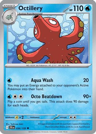 Octillery 034  - Reverse Holofoil SV09 Journey Together - Uncommon