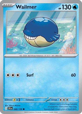 Wailmer 040  - Reverse Holofoil SV09 Journey Together - Common