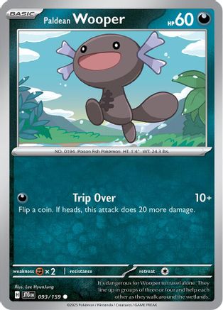 Paldean Wooper 093  - Reverse Holofoil SV09 Journey Together - Common