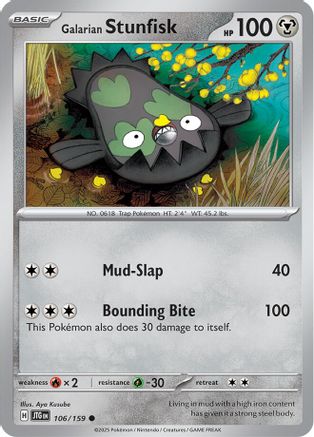 Galarian Stunfisk 106  - Reverse Holofoil SV09 Journey Together - Common