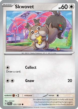 Skwovet 131  - Reverse Holofoil SV09 Journey Together - Common