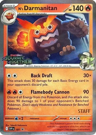 N's Darmanitan (Prerelease) [Staff] 181 - Holofoil - Promo