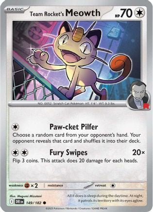 Team Rocket's Meowth 149 - Common - Reverse Holo
