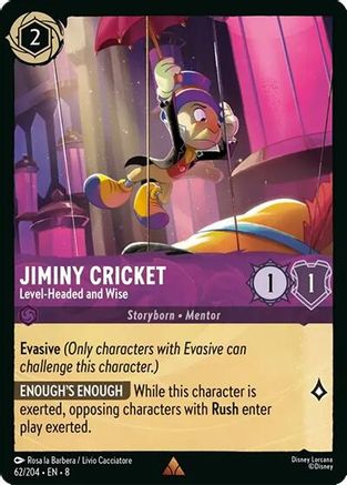 Jiminy Cricket (Level-Headed and Wise) - 62/204 - Rare (Foil)