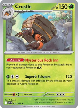 Crustle 012/182 - Rare Reverse Holo