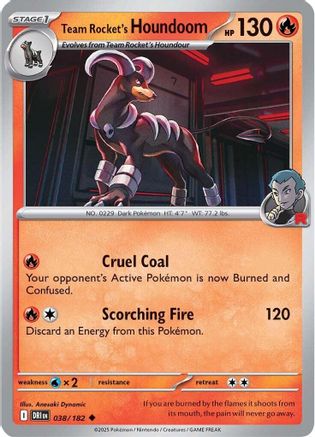 Team Rocket's Houndoom 038/182 - Uncommon Reverse Holo