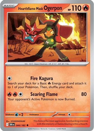 Hearthflame Mask Ogerpon 044 - Uncommon Reverse Holo