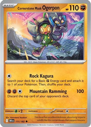 Cornerstone Mask Ogerpon 111 - Uncommon Reverse Holo