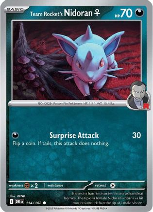 Team Rocket's Nidoran F 114 - Common Reverse Holo