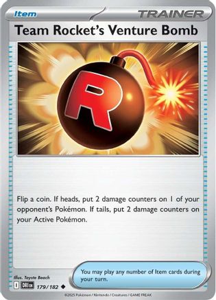 Team Rocket's Venture Bomb 179 - Uncommon Reverse Holo