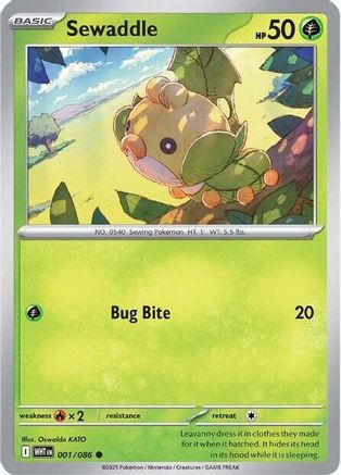 Sewaddle 001  - Reverse Holofoil SV White Flare - Common