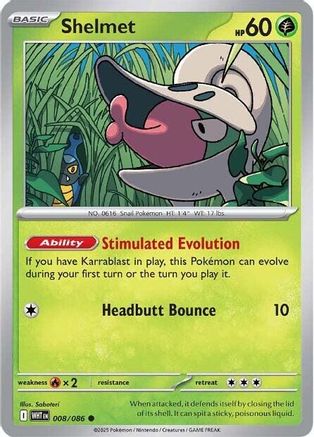 Shelmet 008  - Reverse Holofoil SV White Flare - Common