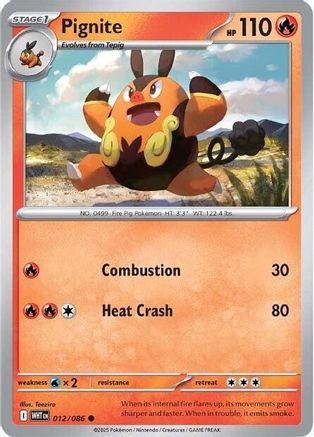 Pignite 012  - Reverse Holofoil SV White Flare - Common