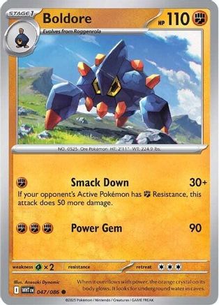 Boldore 047  - Reverse Holofoil SV White Flare - Common