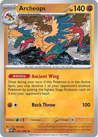 Archeops 051  - Holofoil SV White Flare - Rare