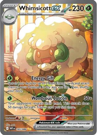 Whimsicott ex 165/086  - Holofoil SV White Flare - Special Illustration Rare