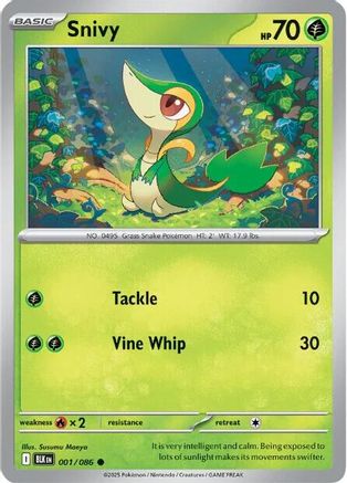 Snivy 001  - Reverse Holofoil SV Black Bolt - Common