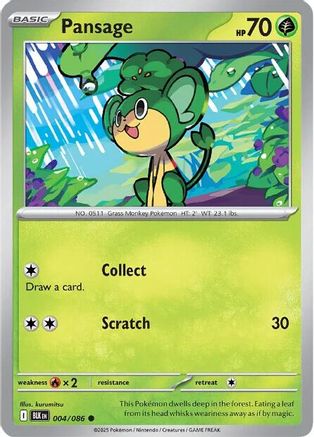 Pansage 004  - Reverse Holofoil SV Black Bolt - Common