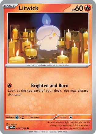 Litwick 016  - Reverse Holofoil SV White Flare - Common