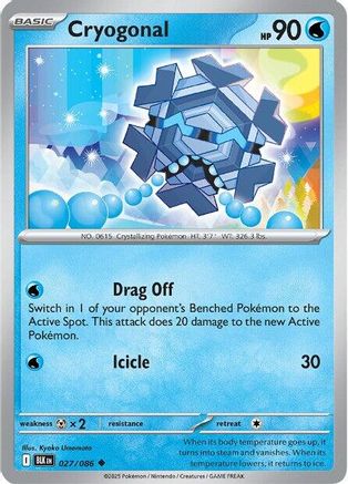 Cryogonal 027  - Reverse Holofoil SV Black Bolt - Uncommon