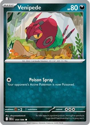 Venipede 054  - Reverse Holofoil SV Black Bolt - Common