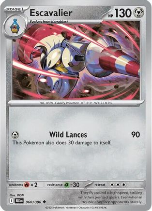 Escavalier 060  - Reverse Holofoil SV Black Bolt - Uncommon