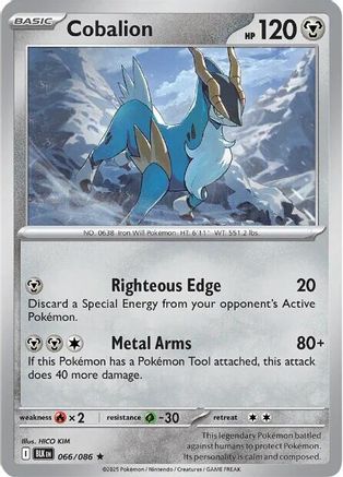 Cobalion 066  - Reverse Holofoil SV Black Bolt - Rare