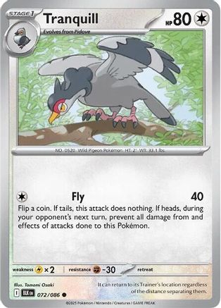 Tranquill 072  - Reverse Holofoil SV Black Bolt - Common