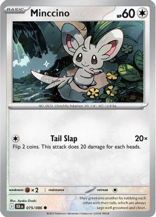 Minccino 075  - Reverse Holofoil SV Black Bolt - Common