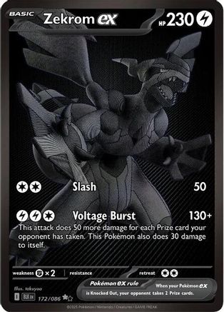 Zekrom ex 172/086  - Holofoil SV Black Bolt - Black White Rare