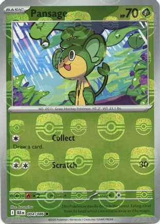 Pansage (Master Ball Pattern) 004  - Holofoil SV Black Bolt - Common