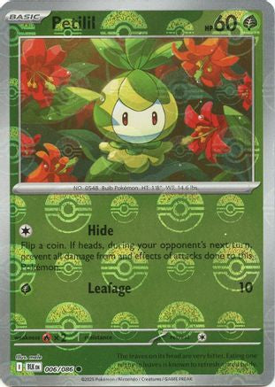 Petilil (Poke Ball Pattern) 006  - Holofoil SV Black Bolt - Common