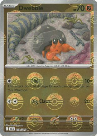 Dwebble (Poke Ball Pattern) 051  - Holofoil SV Black Bolt - Common